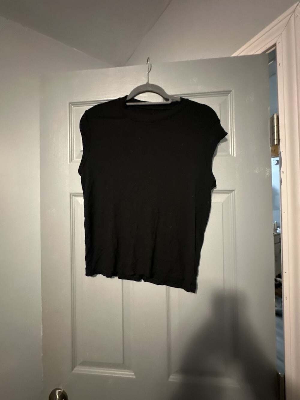 American Eagle Soft & Sexy Rib Black Muscle Tee Tank Top Size M